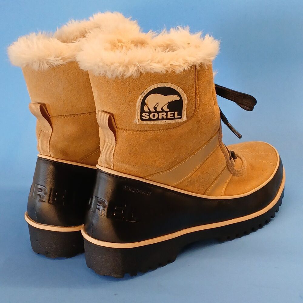 Sorel Suede Tivoli II Tan Snow Boots, Size 10M, Waterproof, Fleece - Picture 4 of 7